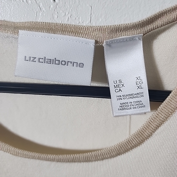 Womens Sleeveless Tan Halter Silk Knit Top XL NWT - Picture 2 of 5